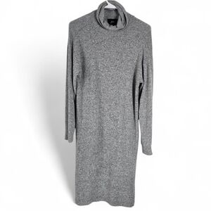 Anthropologie COA Stretch Knit Cowlneck Sweater Dress XS Gray Soft Cozy